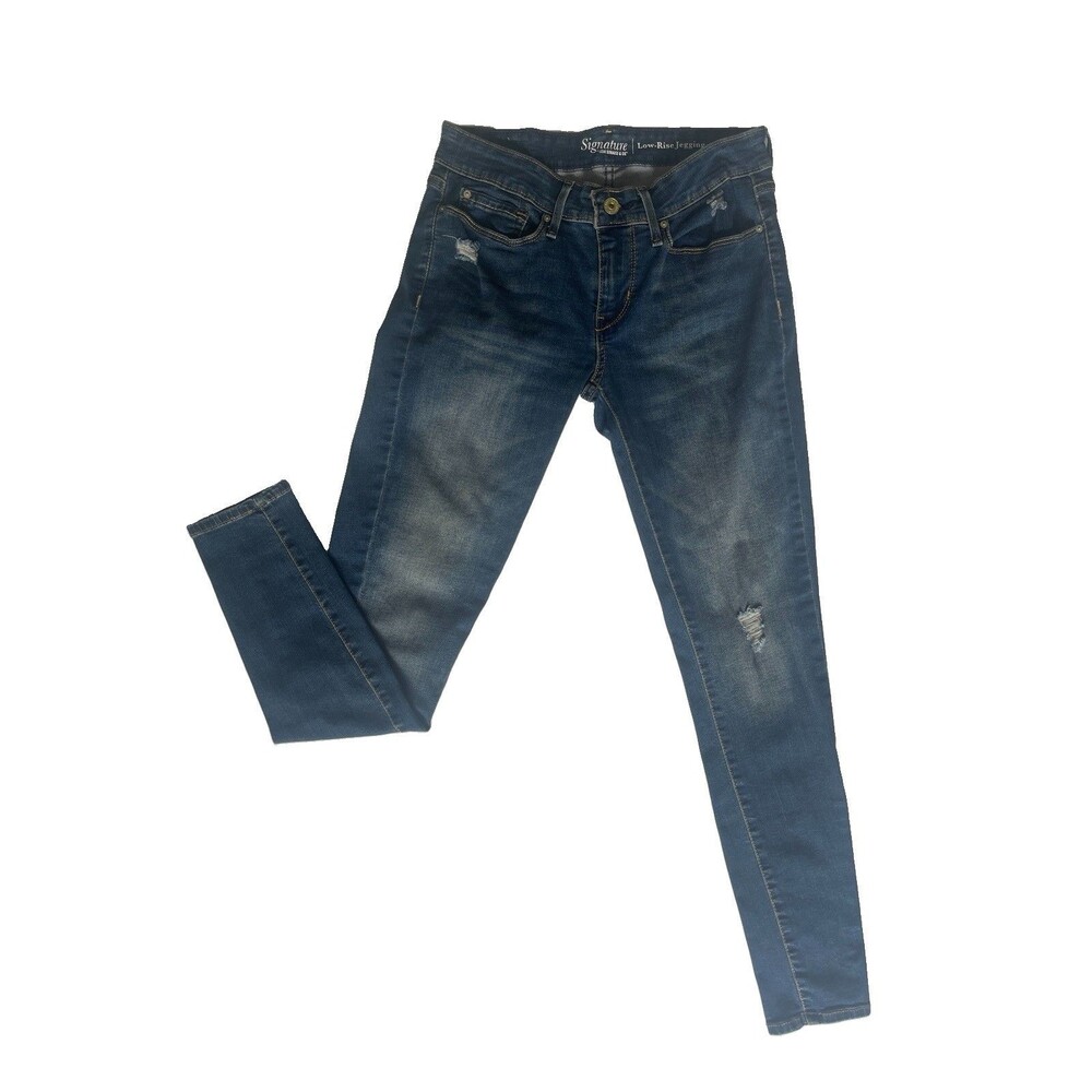 Levi Strauss & Co. Skinny Jeans Women's Blue Denim Low Rise Distressed 27/32 4M